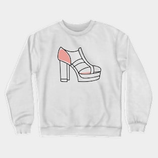 Line art of a Platform heel Crewneck Sweatshirt